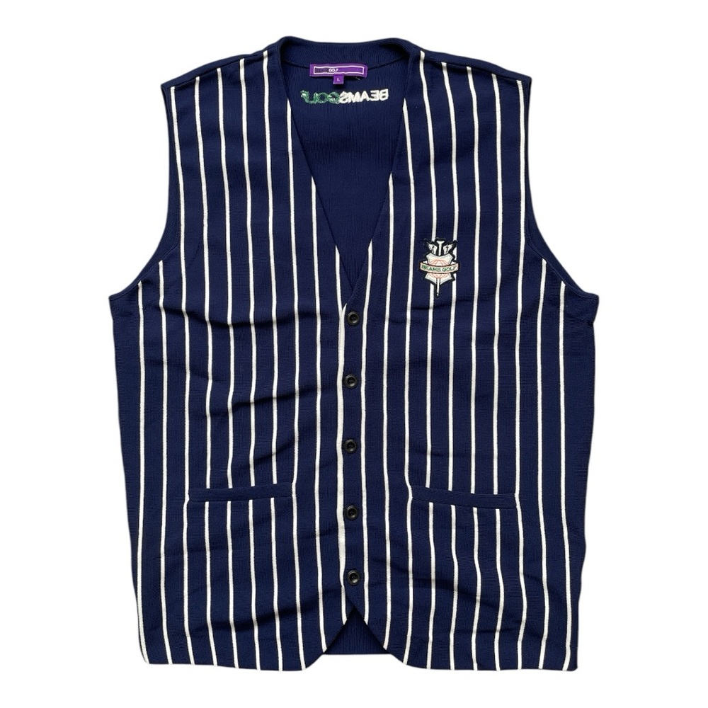 Beams Golf Sweater Vest, Navy, Size Large
